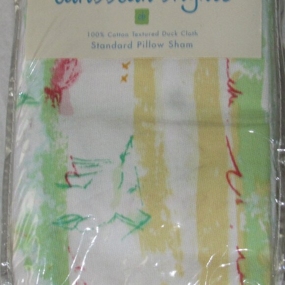 NEW Vtg 90s Caribbean Brights Standard Pillow Sham Banana Bay Cotton Duck Cloth - Picture 3 of 5